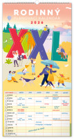 NOTIQUE Nástenný kalendár Rodinný plánovací XXL 2026, 33 x 64 cm