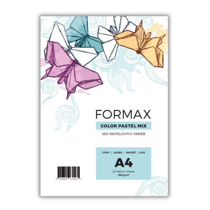 Kopírovací papier A4 160g FORMAX mix pastel /20 hárkov