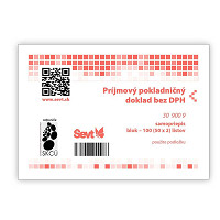 Príjmový poklad. doklad A6 bez DPH, s potvrdenkou,samop.100listov
