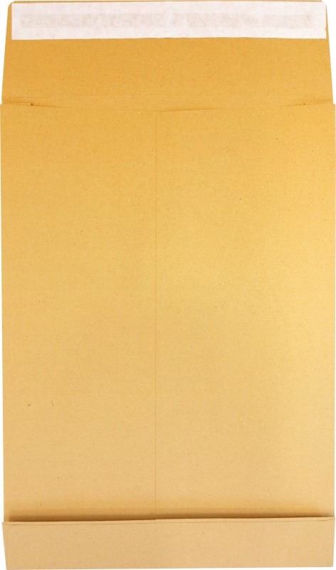 Obálka C4 s X dnom hnedá s odtrh. páskou