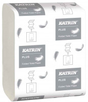Toaletný papier skladaný Katrin, 2vrstvy, biely