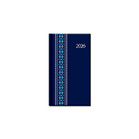 Diár týždenný A6 Print Folk modrý /SG/