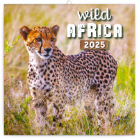 Poznámkový kalendár Divoká Afrika 2025, 30 × 30 cm