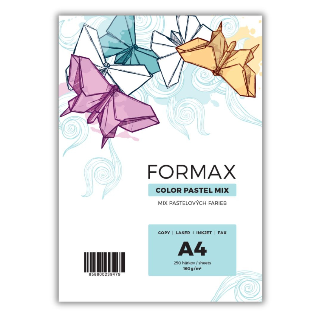 Kopírovací papier A4 160g FORMAX mix pastel/250ks(5 x 50ks)