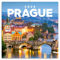 NOTIQUE Poznámkový kalendár Praha 2026, 30 x 30 cm