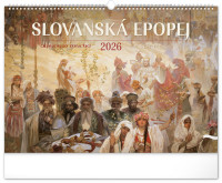 NOTIQUE Nástenný kalendár Slovanská epopej – Alfons Mucha 2026, 48 x 33 cm