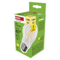 LED žiarovka Filament A60 / E27 / 3,4 W (40 W) / 470 lm / Teplá biela