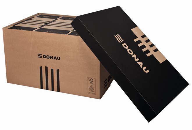 Archívna krabica s odnímateľným vekom DONAU hnedá 545×363×317 mm