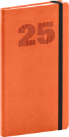 NOTIQUE Vreckový diár Vivella Top 2025, oranžový, 9 x 15,5 cm