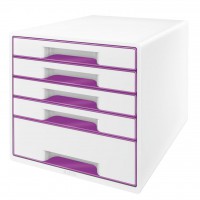 Box 5-zásuvkový Leitz WOW purpurový