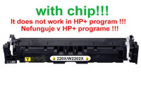 Kompatibilný toner pre HP 220X/W2202X-Plne funkčný čip! Yellow. Nefunkčné v programe HP+! 5500 strán