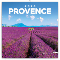 NOTIQUE Poznámkový kalendár Provence 2026, 30 x 30 cm