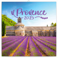 NOTIQUE Poznámkový kalendár Provence 2025, voňavý, 30 x 30 cm