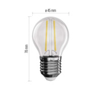 LED žiarovka Filament Mini Globe / E27 / 1,8 W (25 W) / 250 lm / neutrálna biela