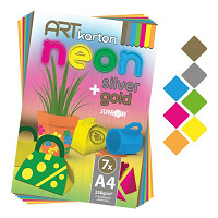 Farebný papier A4 Neon 250g, 7 list.