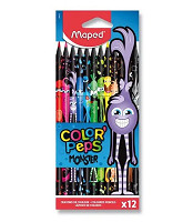 Pastelky Maped Color'Peps Monster, 12 farieb