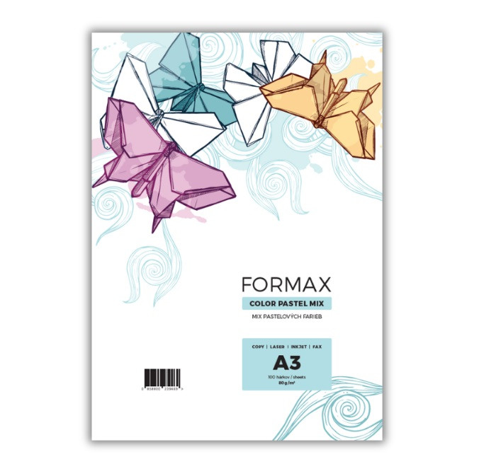 Kopírovací papier A3 80g FORMAX mix pastel /100 hárkov