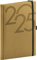 NOTIQUE Týždenný diár Ajax 2025, zlatý, 15 x 21 cm