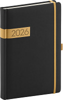 Diár denný Twill, čierno-zlatý, 15x21 cm