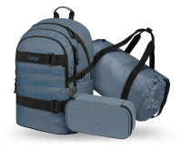 BAAGL SADA 3 Skate Dust Blue: batoh, peračník, športová taška