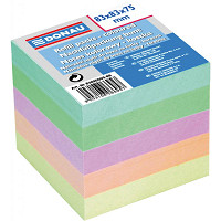 Poznámkový blok kocka 83x83x75mm nelepený 5-pastel mix/700 list.