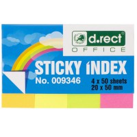 Záložka papierová d.rect 20x50mm, 4x50 listov
