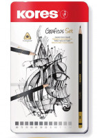 Ceruza grafitová GRAFITOS SET/12ks v kovovom púzdre