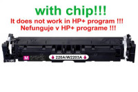 Kompatibilný toner pre HP 220A/W2203A-Plne funkčný čip! Magenta. Nefunkčné v programe HP+! 1800 strá