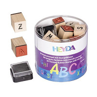 Pečiatky drevené, Abeceda+poduška 30 ks