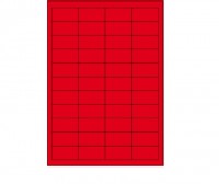Etikety samolepiace 48,5x25,4mm červené / 100 listov