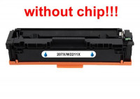 Kompatibilný toner pre HP 207X/W2211X-No Chip! Cyan 2450 strán POZOR kazeta bez čipu