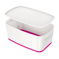 Box úložný s vekom Leitz MyBox, veľkosť S bielo/ružový