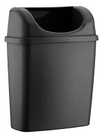 Kôš nástenný Rulopak, čierny 6 l