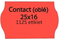 Etiketa cenovková 25x16mm CONTACT červená reflexná