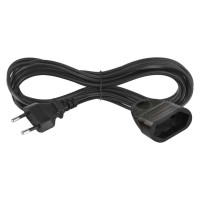 Dvojžilový pohyblivý prívod 5 m / 1 zásuvka / čierny / PVC / 0,75 mm2