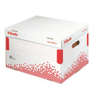 Archívna škatuľa Esselte Speedbox so sklápacím vekom biela/červená