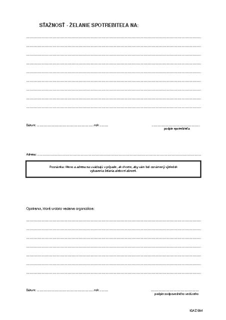 Kniha prianí a sťažností, A4, 2 x 25 listov,   (IGAZ 84)