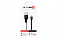 Kábel dátový Swissten USB/USB-C 3.1 1,5 m čierny