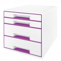 Box 4-zásuvkový Leitz WOW purpurový