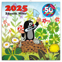 NOTIQUE Poznámkový kalendár Krtko 2025, s 50 samolepkami, 30 x 30 cm