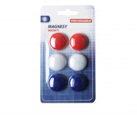 Magnety 28 mm, 6 ks, 3 farby