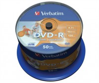 DVD-R PRINTABLE, Verbatim cakebox 50ks 4,7GB