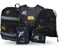 BAAGL SADA 5 Zippy Plus Pixel Space: aktovka, peračník, vrecko, zástera, peňaženka