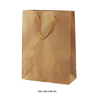 Taška papierová s bavln.držadlami a kartónom hnedá M