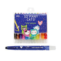 Pastelky voskové vysúvateľné  MG Many Cats 12 ks