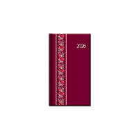 Diár týždenný A6 Print Folk červený /SG/