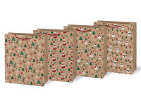 Taška darčeková L LUX KRAFT 26x32x13,8cm vianočná mix V12