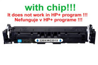 Kompatibilný toner pre HP 220X/W2201X-Plne funkčný čip! Cyan. Nefunkčné v programe HP+!!! 5500 strán
