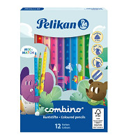 Pastelky Pelikan Combino so zvieracími motívmi silné/12 ks