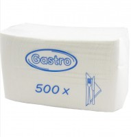 Servítky Gastro 33x33cm 1 vrstv./500ks biele
